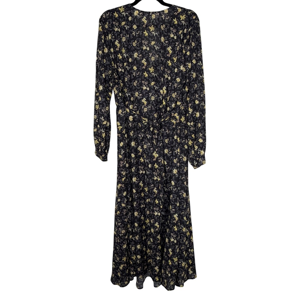 DOEN Charleston Noir Winding Blossoms Floral Midi Dress XXL Organic Cotton Boho - Picture 3 of 16